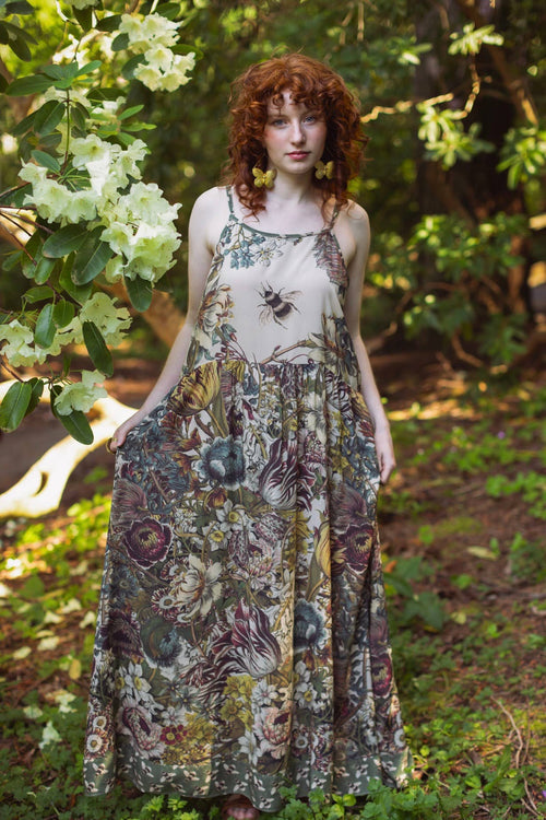 Love Grows Wild Reversible Bohéme Slip Dress With Bees