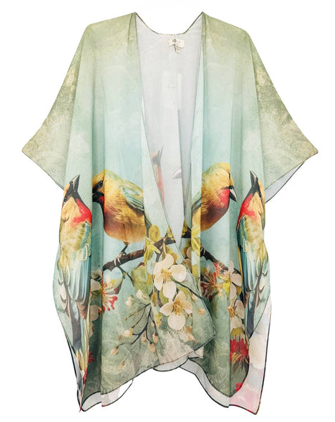JC Sunny Kimonos 91733 Aqua Birds