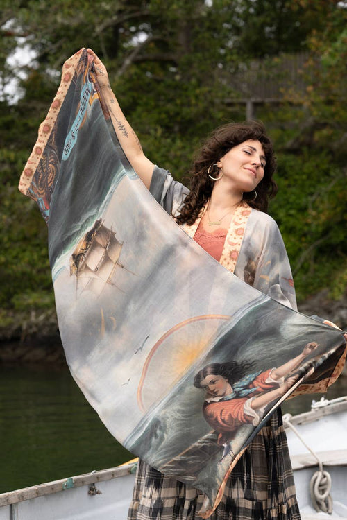 Hold Fast Bamboo Scarf with Sun, Moon & Rainbow
