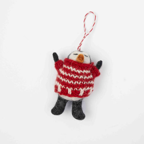 Ornament - Penguin with Red Ski Sweater