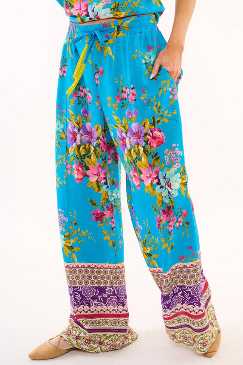 Garden of Eden Pants | Floral Paisley Drawstring Bohemian