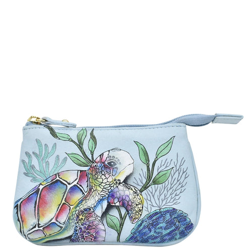 Handpainted Leather Medium Anuschka Coin Purse 1107 UND