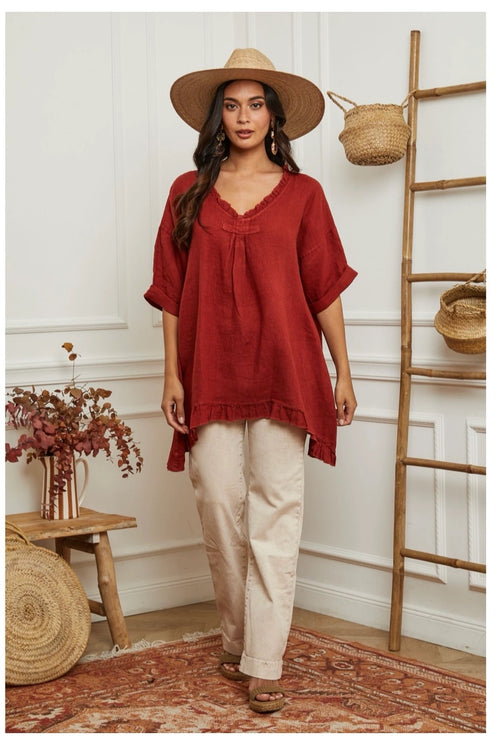 Flowing Linen Tunic 10768