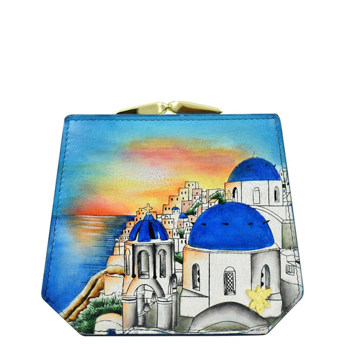 Hand Painted Two Fold French Wallet - 1181
