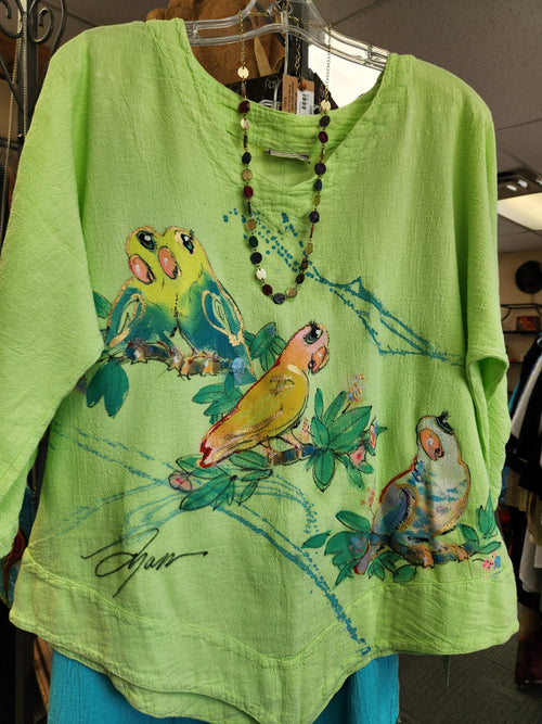 Love Birds Hand-Painted Top