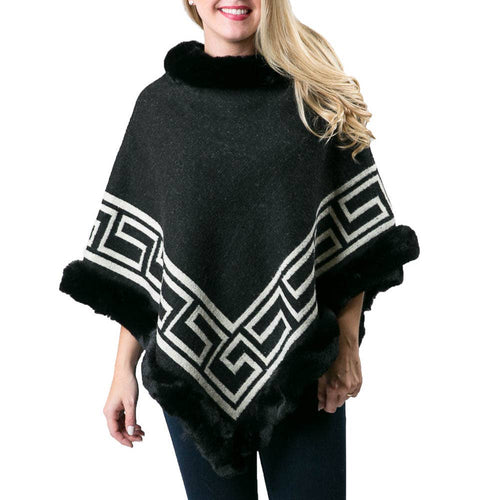 Desiree Poncho Faux Fur Winter