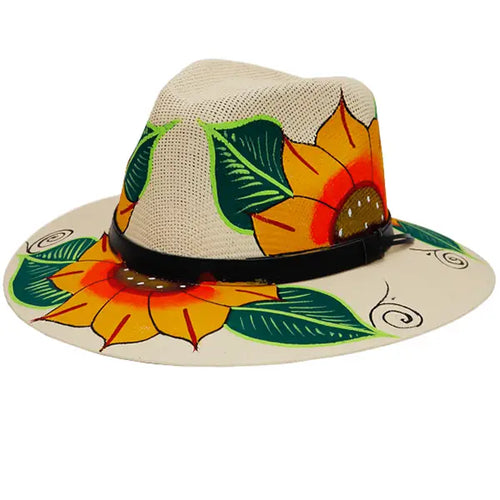 Handpainted Sunflowers Fedora