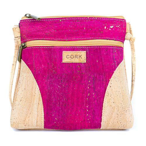 Cork Crossbody Bag – Vegan Shoulder Purse with Zipper Pocket BAGP- 329