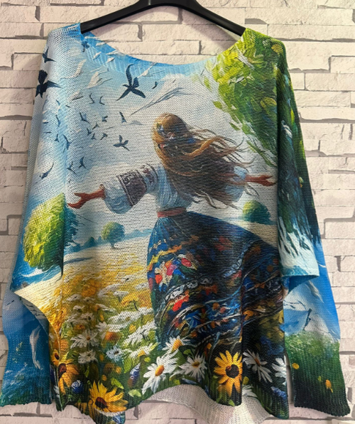 Field Round Neck Knit Art Layering Sweater