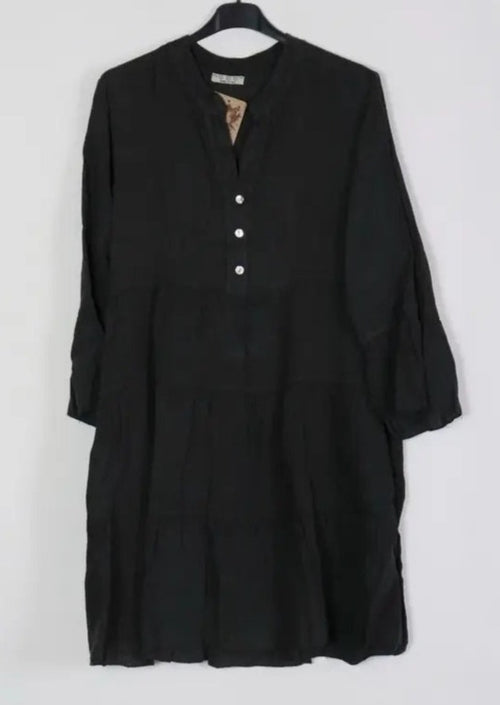 7200 Short Ruffled Linen Dress