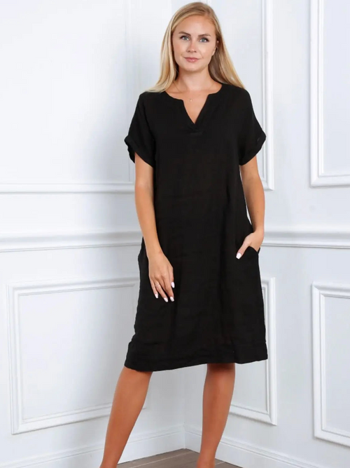 Linen Short Dress 3141
