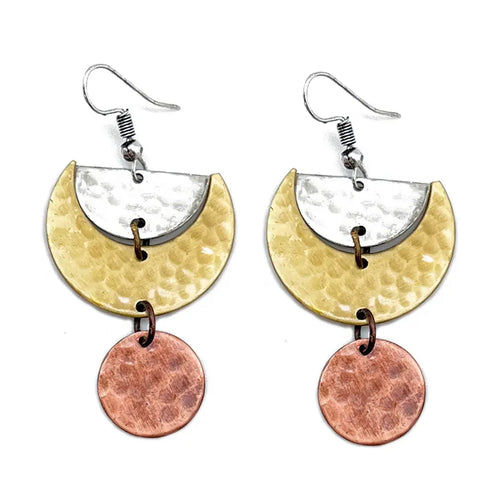 Banjara Hammered Mixed Metal Earrings
