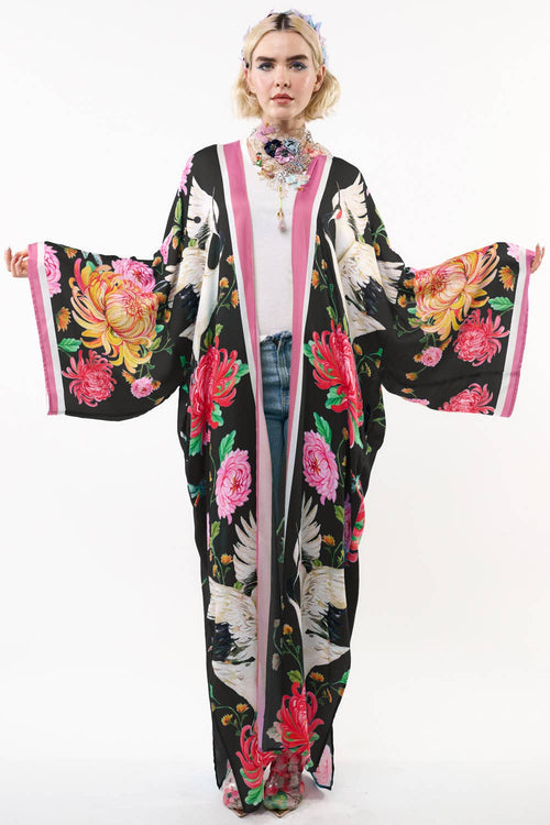 The Legend Of The Crane Maxi Kimono