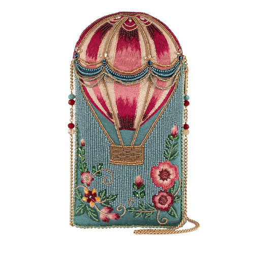 Full of Hot Air Balloon Beaded Crossbody Phone Bag