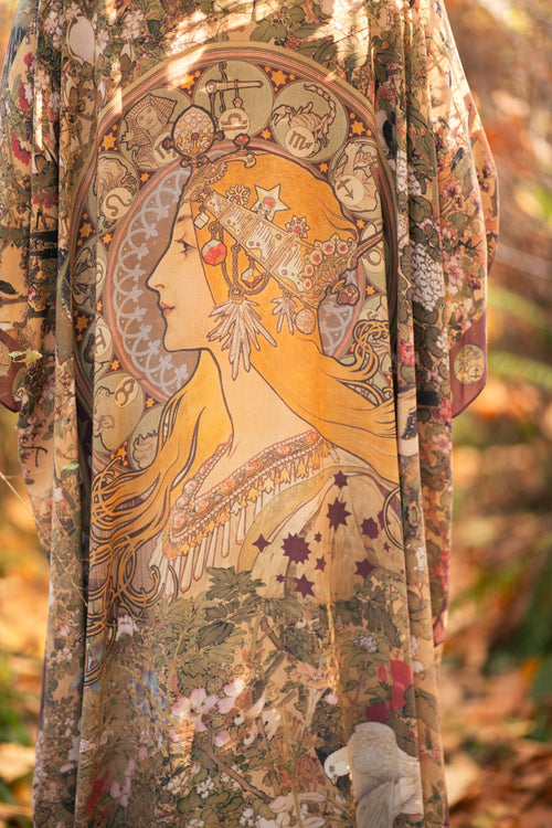 Dreamweaver Bamboo Bohemian Kimono with Zodiac Signs Goddess