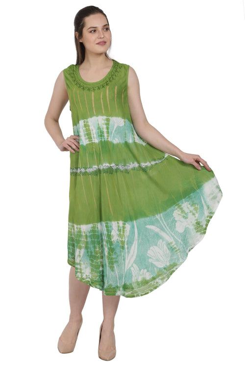 Floral Tie Dye Beach Dress UD48-2308