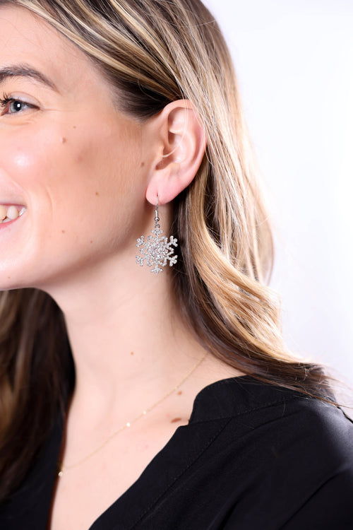 Silver Snowflake Earrings