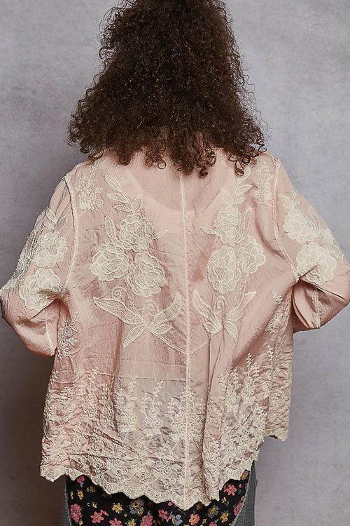 Long Sleeve Crochet Embroidered Top SMC93