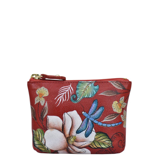 Hand-Painted Leather Coin Pouch - 1031 CRN