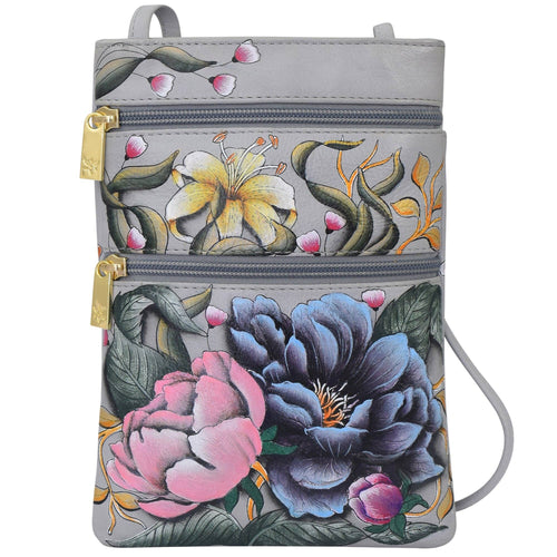 Hand Painted Mini Double Zip Travel Crossbody - 448