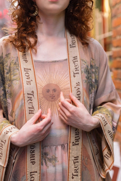 Friendship Love and Truth Long Belted Kimono