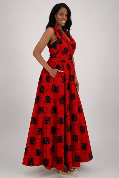 16117 100% Cotton Wax Print Dress