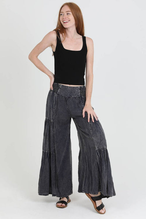 B3690-ASIS WIDE LEG PANTS WITH V YOKE WAIST BAND