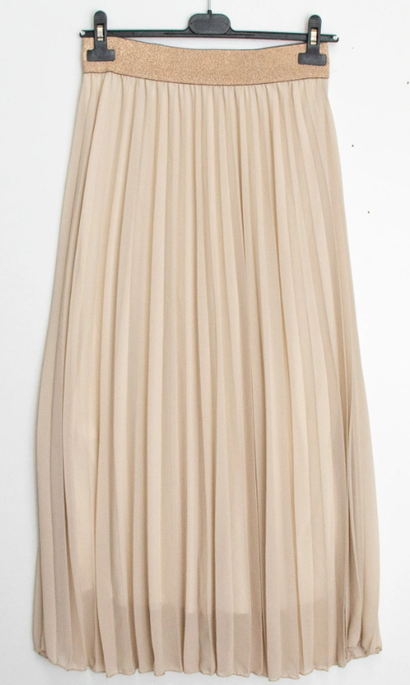 Pleated Skirt w/Gold Elastic