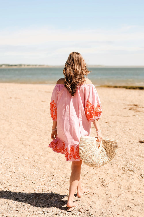 Jules Embroidered Tunic Dress/Cover Up