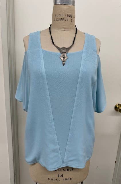 292 Cold Shoulder Top / Aqua