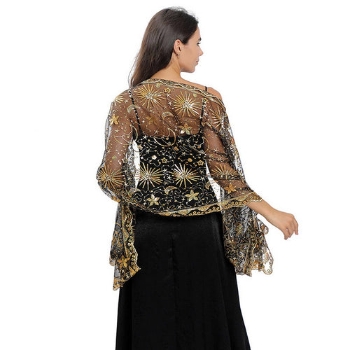 Stars and Moon Embroidered Wrap