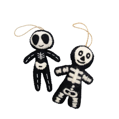 Halloween Wool Ornaments - Skeletons