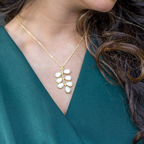 Foliage Necklace - VNK0004 White