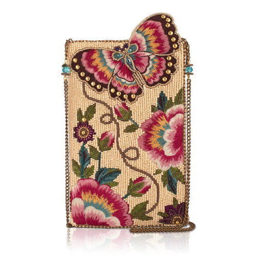 Butterfly Garden beaded floral crossbody