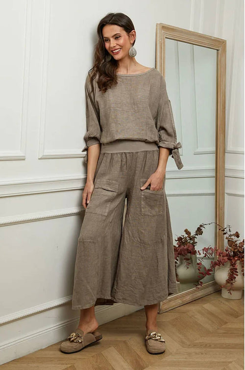 30235 Wide Palazzo Pant in 100% Linen