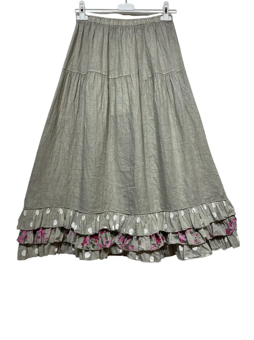 9902 Linen Skirt Liberty and Polka Dots