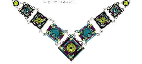 9123 Contessa Geometric Large V Necklace
