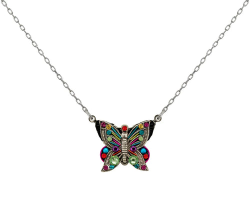 9200-MC Filigree Butterfly Pendant-Multicolor