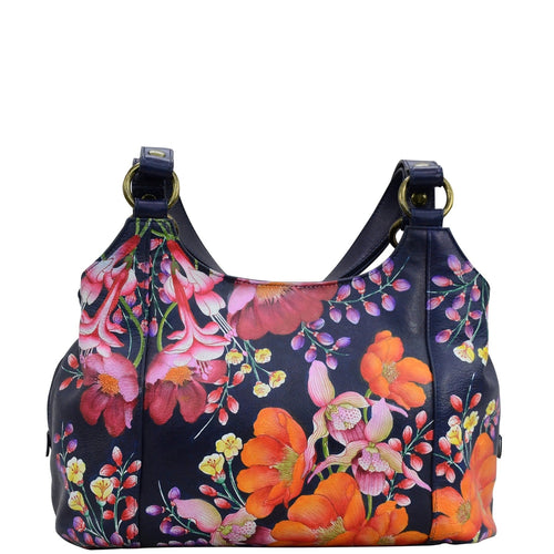Hand-Painted Leather Triple Compartment Large Satchel 652 MLM