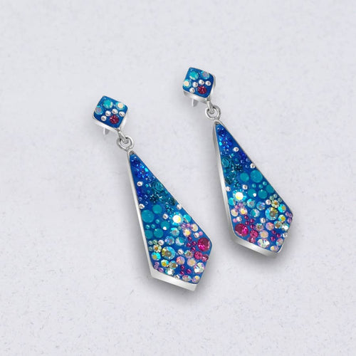 Crystal and Silver Kite Dangle Stud