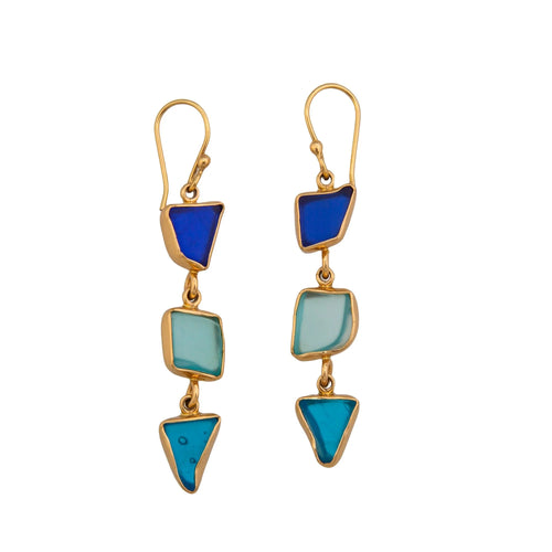 E Alchemia Recycled Multi-Color Glass Earrings