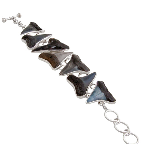 SUB112346  Sterling Silver Shark Teeth Bracelet