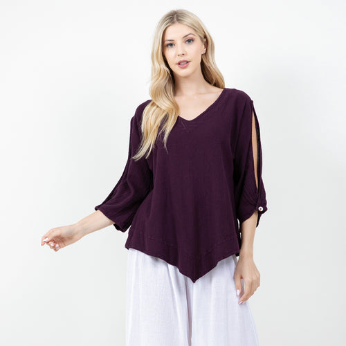 Barbara Top, Our Cut-Out 3/4 Sleeve Top
