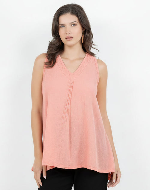 Biddy- Tunic Tank with Fun Pleating Detail