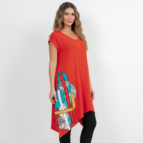 Belen Sale Stunning Art Embellished Tunic Top