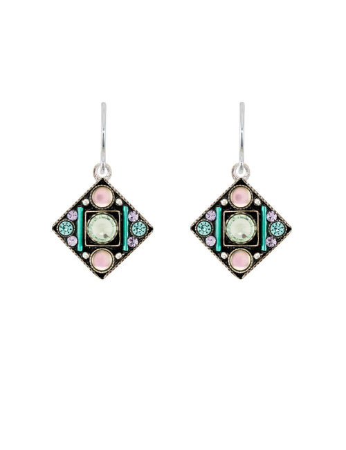 E482 - SOFT Moonlight Diamond Shape Earrings-Soft