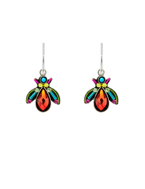 E688-MC Drop Bee Earrings-Multicolor