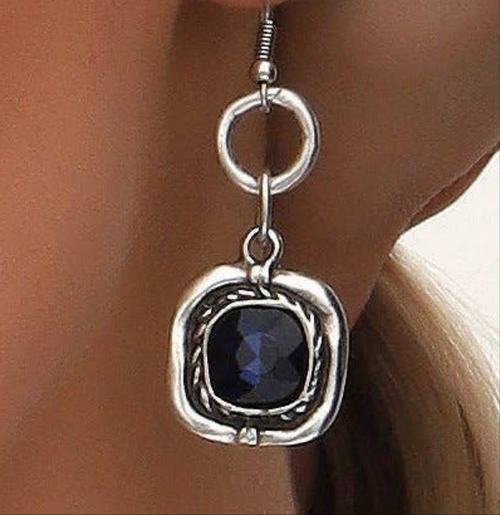 2134 Blue Crystal Stone Earrings