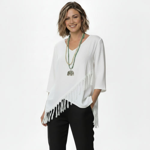 New Cotton Gauze Fringe Top