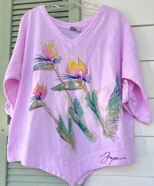 Tulips Hand-Painted Top